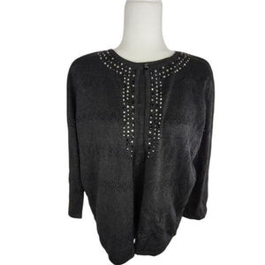 Alfred Dunner Black Layered Sweater Size Medium